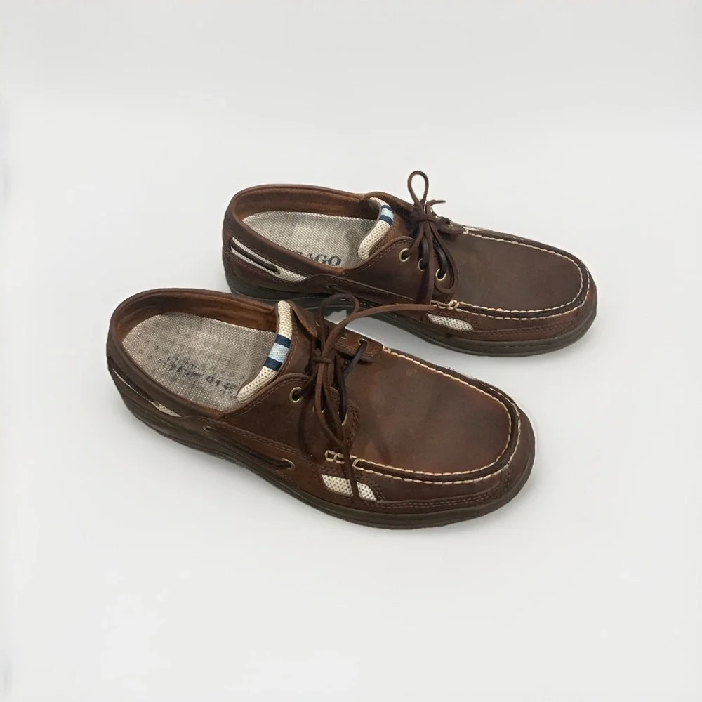 Sebago Clovehitch Boat Shoe Sz 11 M Men's  Walnut 3 Eyelet Lace Up Marine Grip